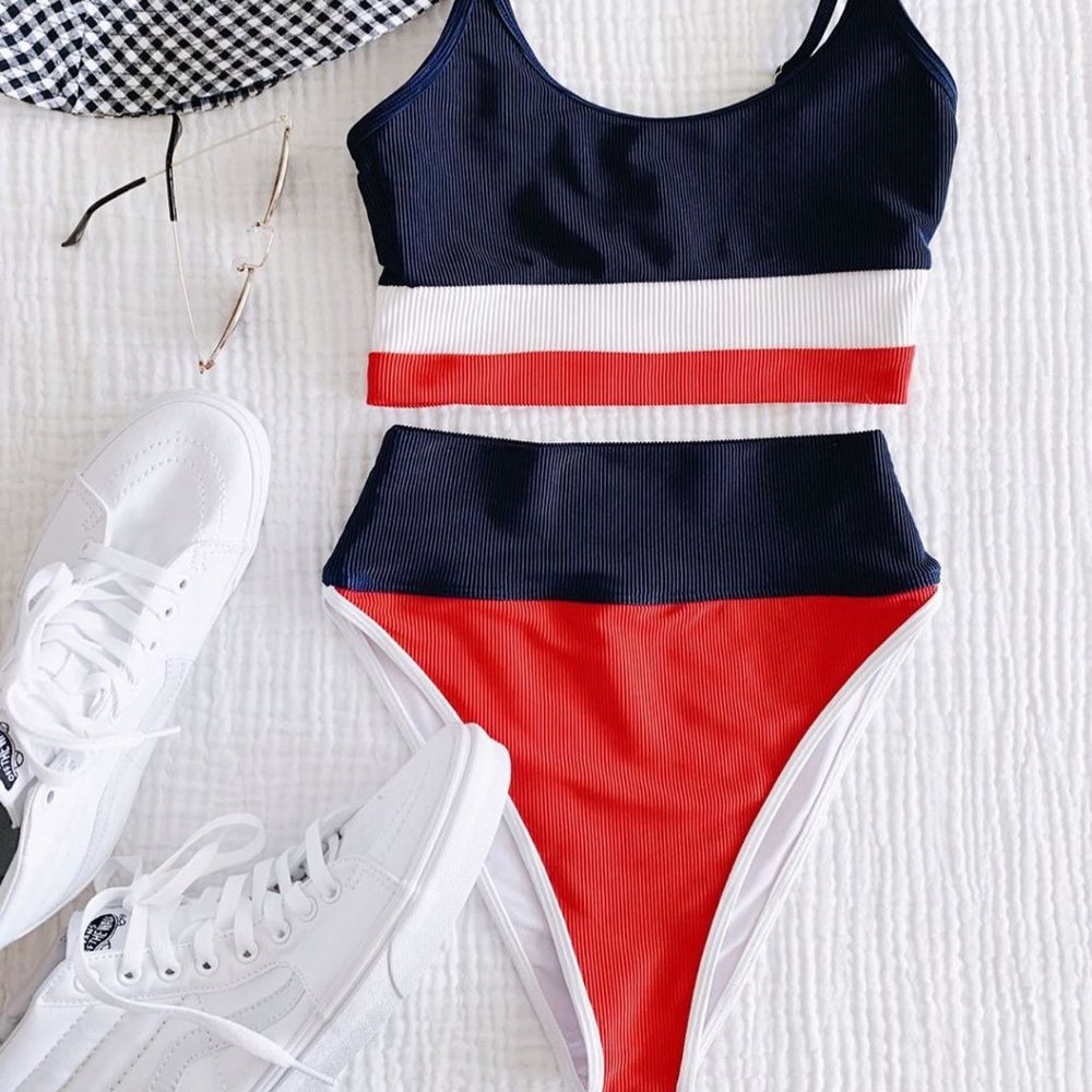 BEACH RIOT-Emmy Bottom Red White & Blue - M / RWBL